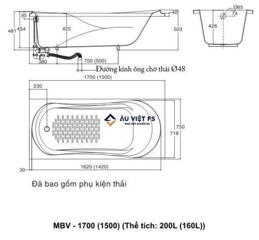 bồn tắm inax MBV-1700