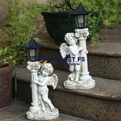 Cột đèn trang trí sân vườn hình tượng thiên thần DV101, Đèn sân vườn, Đèn cột, Đèn trang trí sân vườn, Đèn led sân vườn